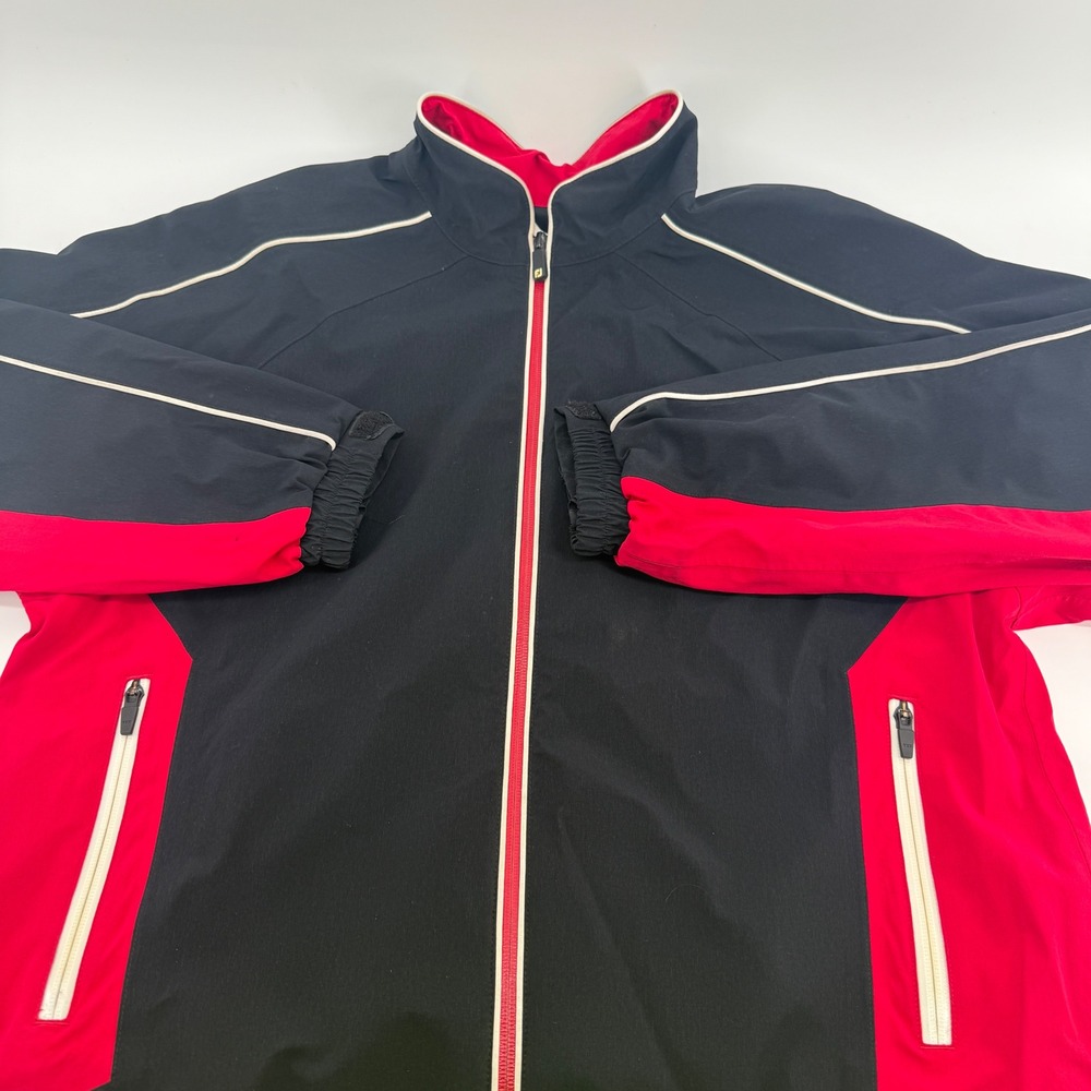 FootJoy DryJoys Tour Collection Golf Jacket Mens Medium Black Red Full Zip